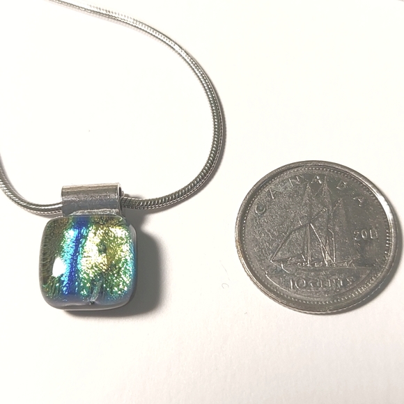 3 for$25- Rainbow Glass & Silver Pendant & Chain - Picture 5 of 11